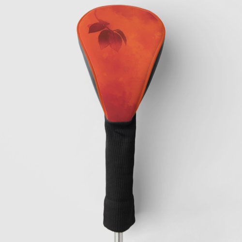 Burnt Orange Persimmon Leaf Abtract Autumn Golf Head Cover