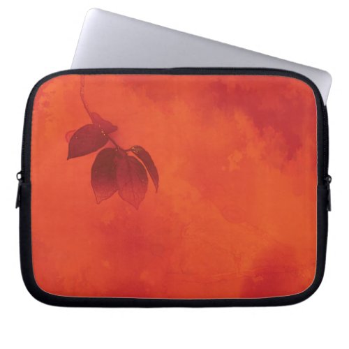Burnt Orange Persimmon Leaf Abtract Autumn Laptop Sleeve