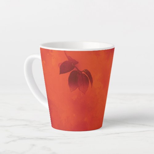 Burnt Orange Persimmon Leaf Abtract Autumn Latte Mug