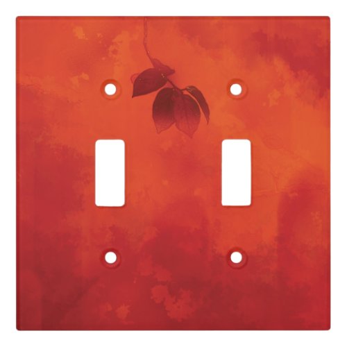 Burnt Orange Persimmon Leaf Abtract Autumn Light Switch Cover