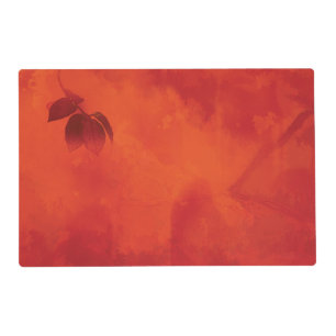 Burnt Orange Persimmon Leaf Abtract Autumn Placemat