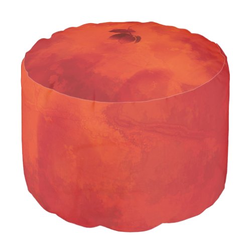 Burnt Orange Persimmon Leaf Abtract Autumn Pouf