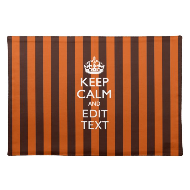 Burnt Orange Personalize This Keep Calm Accent Cloth Placemat (Front)