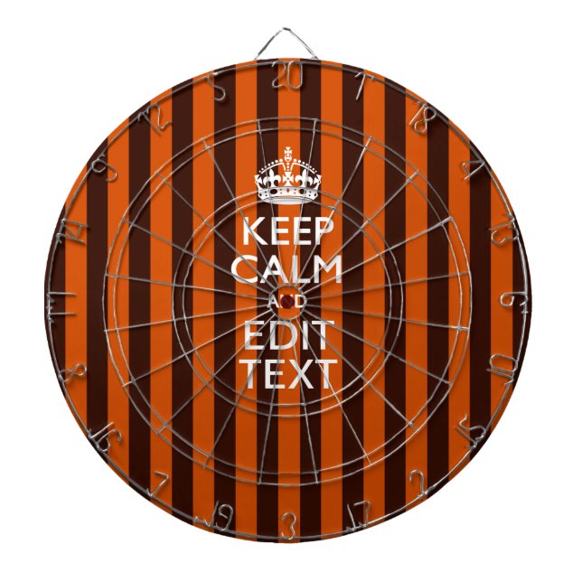 Burnt Orange Personalize This Keep Calm Accent Dart Board (Front)