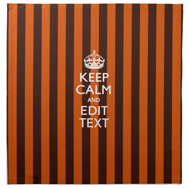 Burnt Orange Personalize This Keep Calm Accent Napkin (Front)