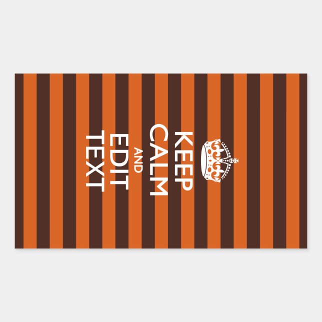 Burnt Orange Personalize This Keep Calm Accent Rectangular Sticker (Front)