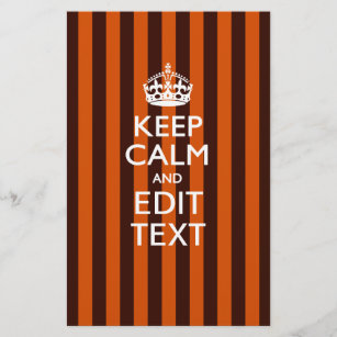 Burnt Orange Personalize This Keep Calm Accent Stationery
