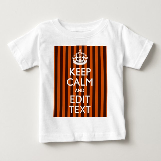 Burnt Orange Personalize This Keep Calm Classic Baby T-Shirt (Front)