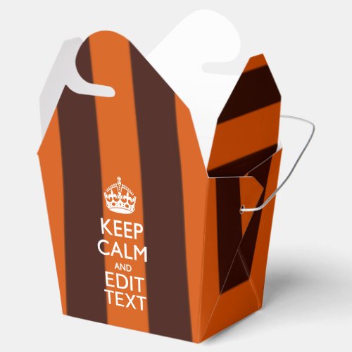 Burnt Orange Personalize This Keep Calm Classic Favor Boxes