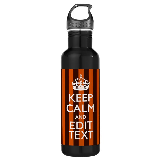 Burnt Orange Personalize This Keep Calm Classic Water Bottle (Front)