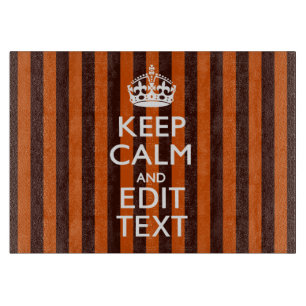 Burnt Orange Personalize This Keep Calm Decor Cutting Board