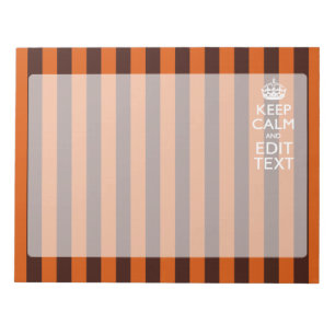 Burnt Orange Personalize This Keep Calm Decor Notepad
