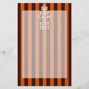 Burnt Orange Personalize This Keep Calm Decor Stationery