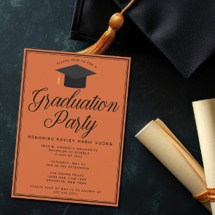 Burnt Orange Personalized 2026 Graduation Party Invitation