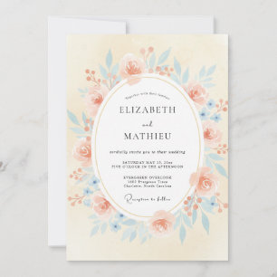 Burnt Orange Petal Wedding Invitation