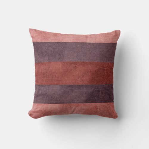 Burnt Orange Plum Stripe Rersible Pillow