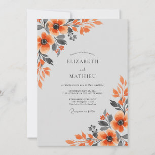Burnt Orange Polished Autumnal Wedding Invitation