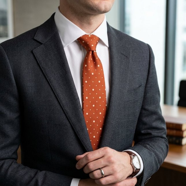 Burnt Orange Polka Dot Neck Tie (Creator Uploaded)