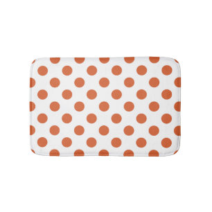 Burnt orange polka dots bathroom mat