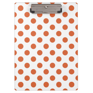 Burnt orange polka dots clipboard