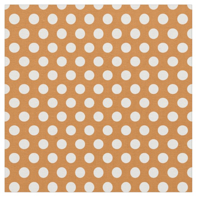 Burnt Orange Polka Dots Fabric (Close Up)