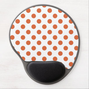 Burnt orange polka dots gel mouse pad