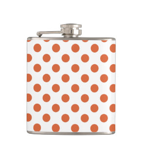 Burnt orange polka dots hip flask