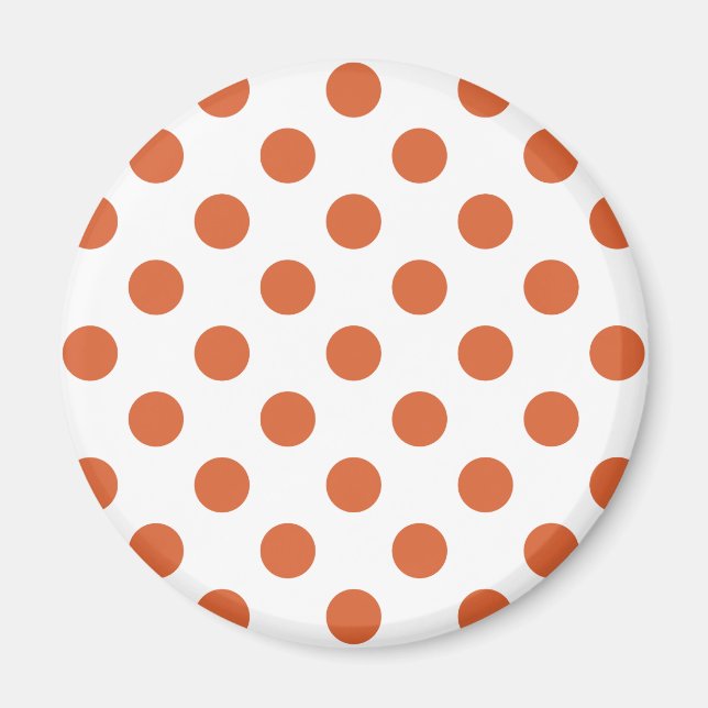 Burnt orange polka dots magnet (Front)