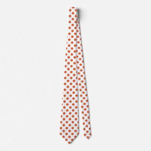 Burnt orange polka dots neck tie