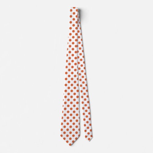 Burnt orange polka dots neck tie