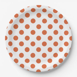 Burnt orange polka dots paper plates