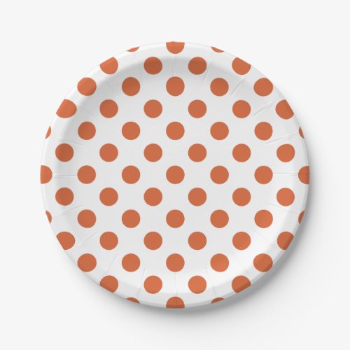Burnt orange polka dots paper plates