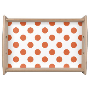 Burnt orange polka dots serving tray