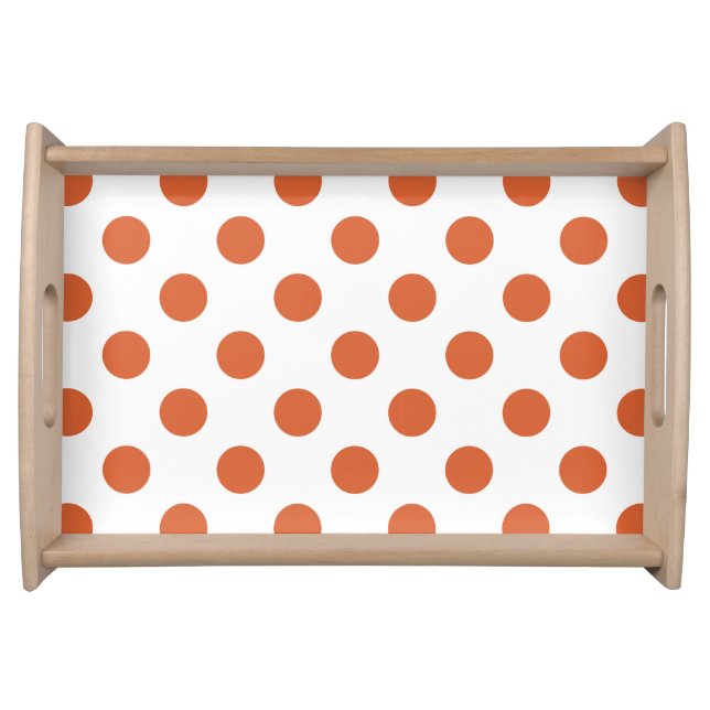 Burnt orange polka dots serving tray (Front)