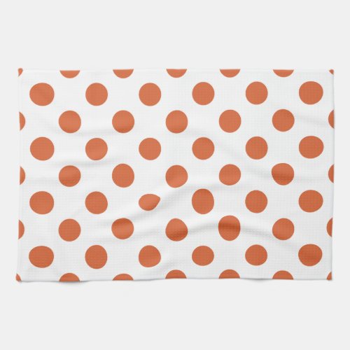 Burnt orange polka dots towel