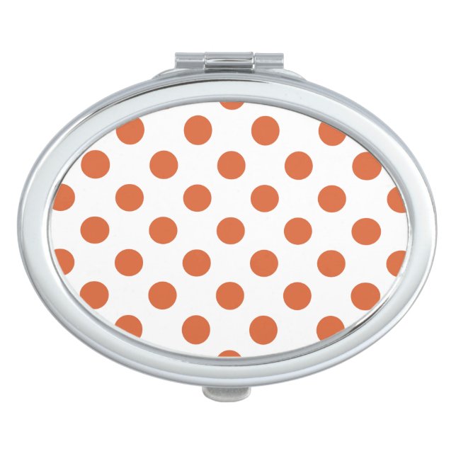 Burnt orange polka dots vanity mirror (Front)