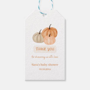 Burnt Orange Pumpkin Baby Shower Thank You  Gift Tags