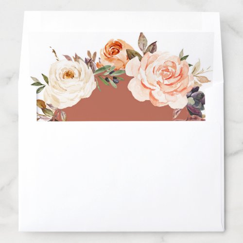 Burnt orange pumpkin Floral Envelope Liners