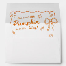 Burnt Orange Pumpkin Hand Drawn Doodle Baby Shower