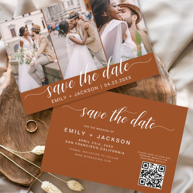 Burnt Orange QR Code - Save the Date 3 Photo (Creator Uploaded)