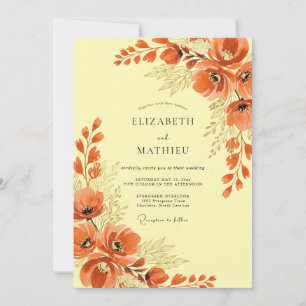 Burnt Orange Radiant Bohemian Wedding Invitation