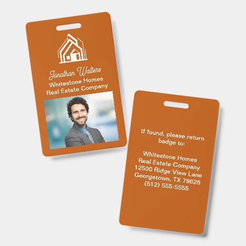 Burnt Orange Real Estate Company Custom Realtor Badge