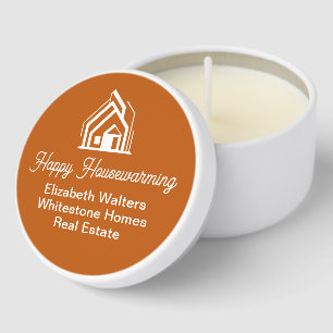 Burnt Orange Real Estate Company Custom Realtor Mini Candle Favors