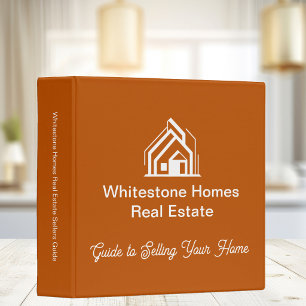 Burnt Orange Real Estate Company Customized Realty 3 Ring Binder