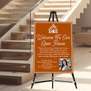 Burnt Orange Real Estate Company Open House Custom Foam Board