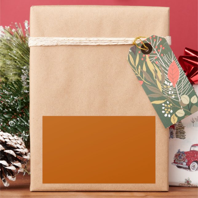 Burnt Orange Rectangular Sticker (Holiday)