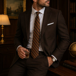 Burnt Orange Regimental Stripe Neck Tie