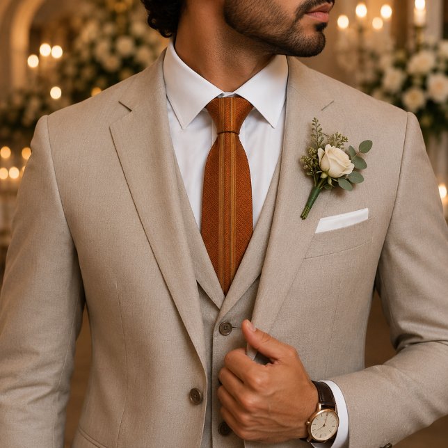 Burnt Orange Regimental Stripe Neck Tie (Creator Uploaded)