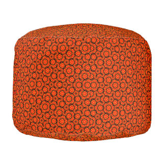 Burnt orange round ottoman pouf pattern