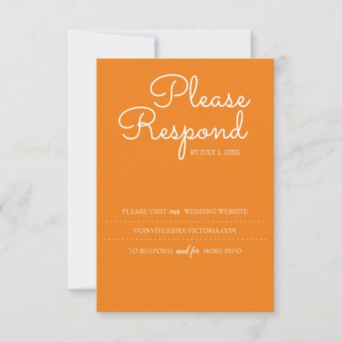 Burnt Orange RSVP Card Wedding Website